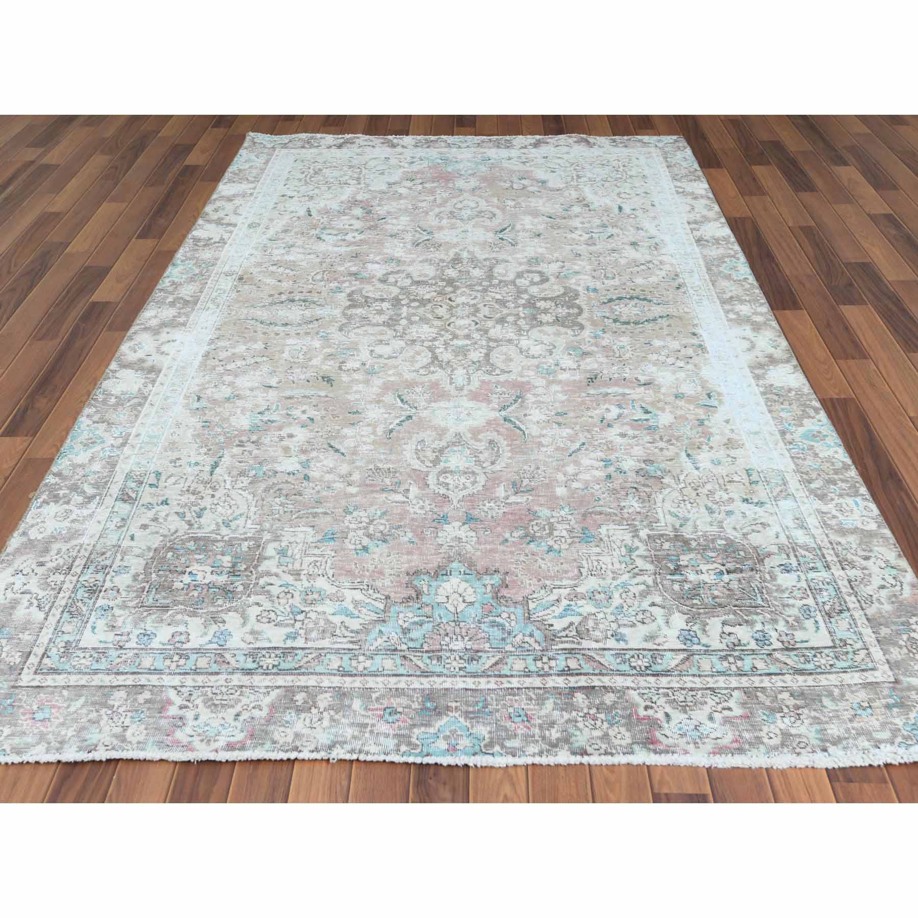 White-Wash-Vintage-Silver-Wash-Hand-Knotted-Rug-300965