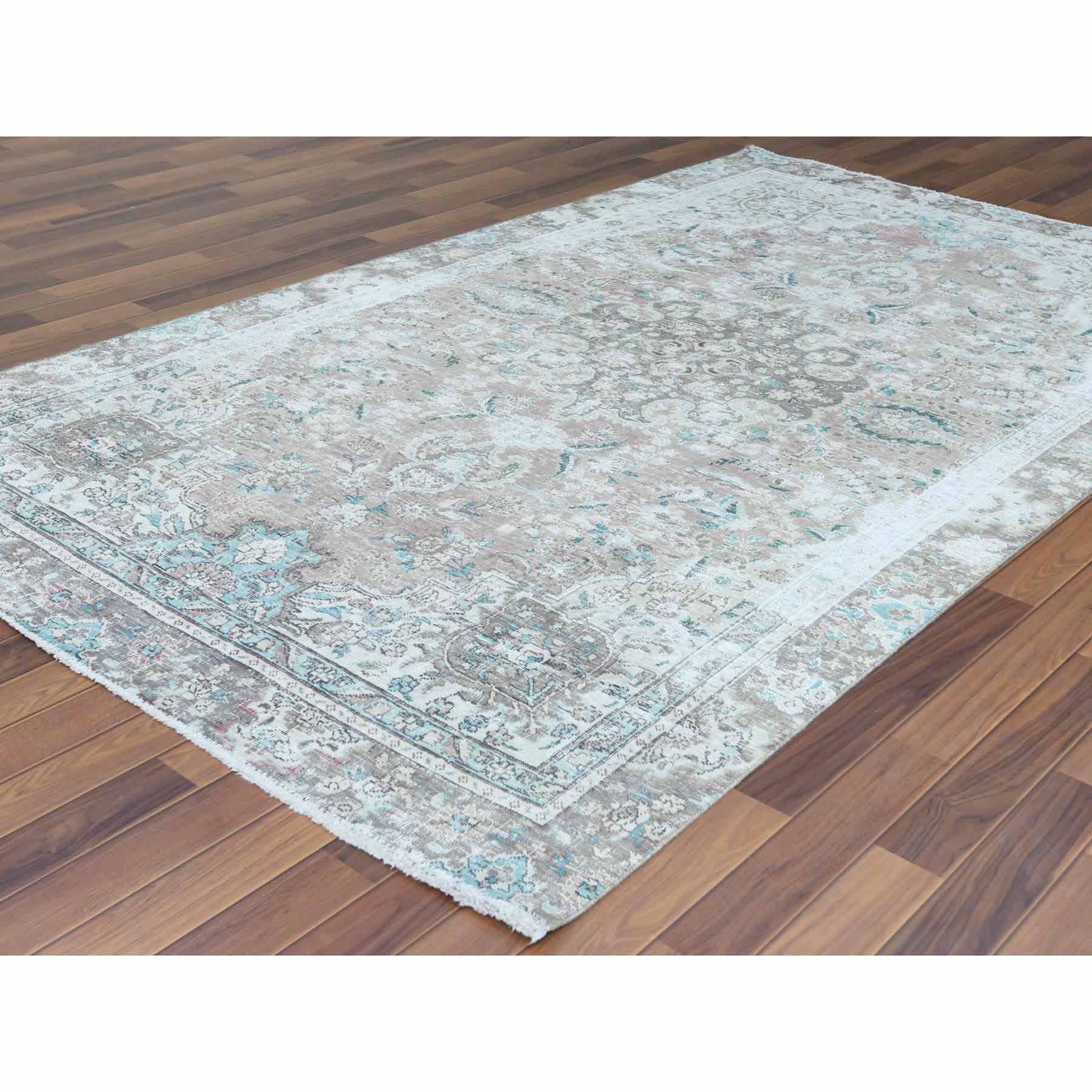 White-Wash-Vintage-Silver-Wash-Hand-Knotted-Rug-300965