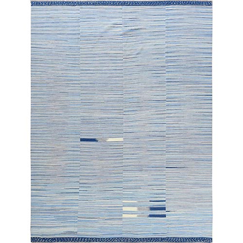 Hand Woven Flat Weave Kilim Pure Nomadic Stripe Design Wool Reversible Oriental Rug