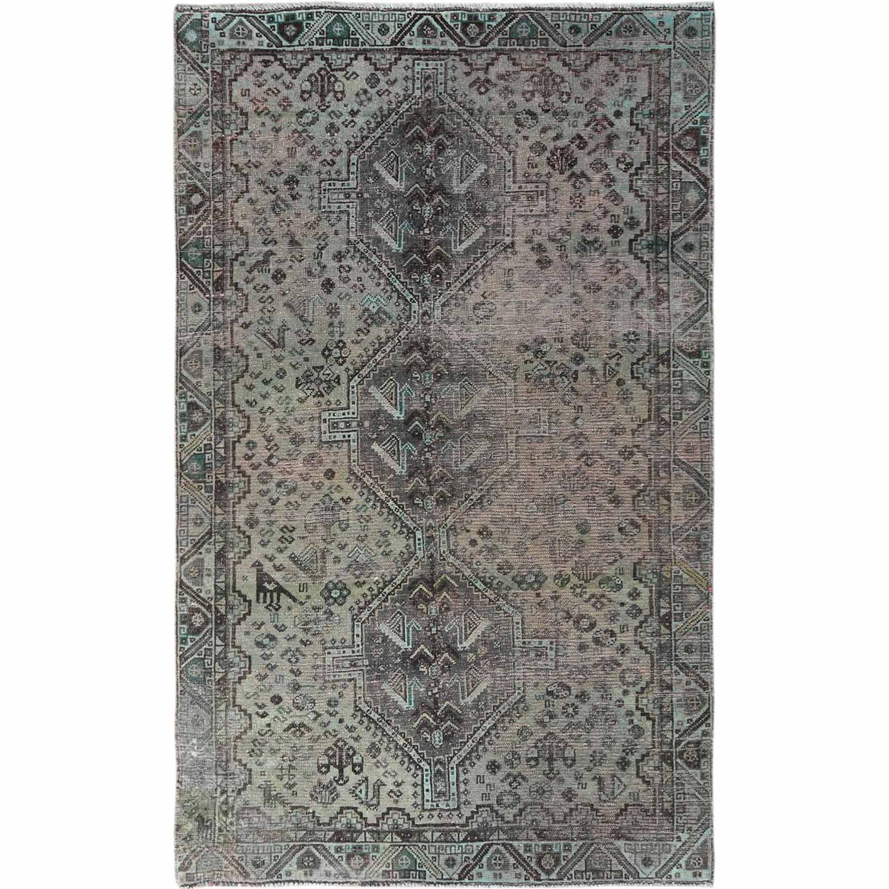 Overdyed-Vintage-Hand-Knotted-Rug-302995