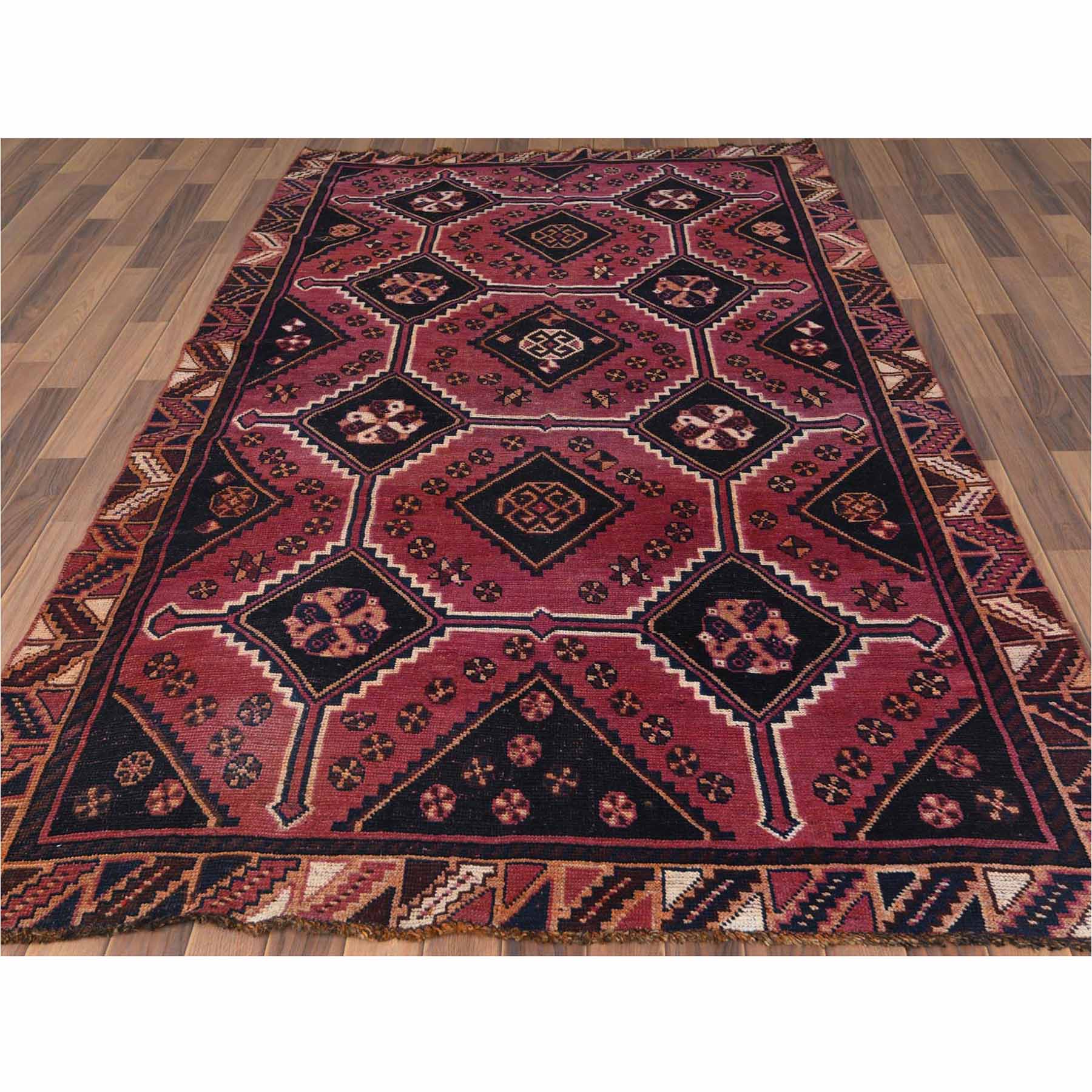 Overdyed-Vintage-Hand-Knotted-Rug-303050