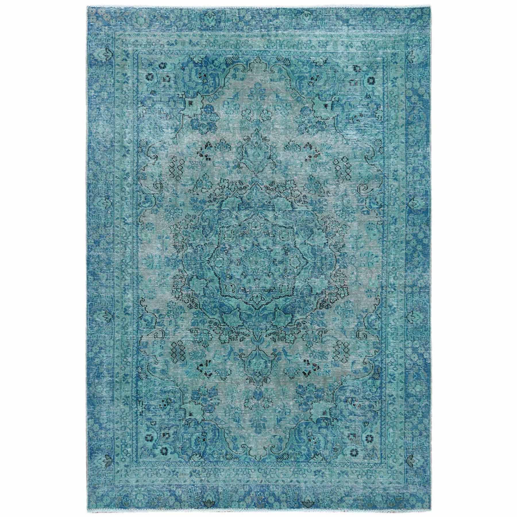 Overdyed-Vintage-Hand-Knotted-Rug-304525