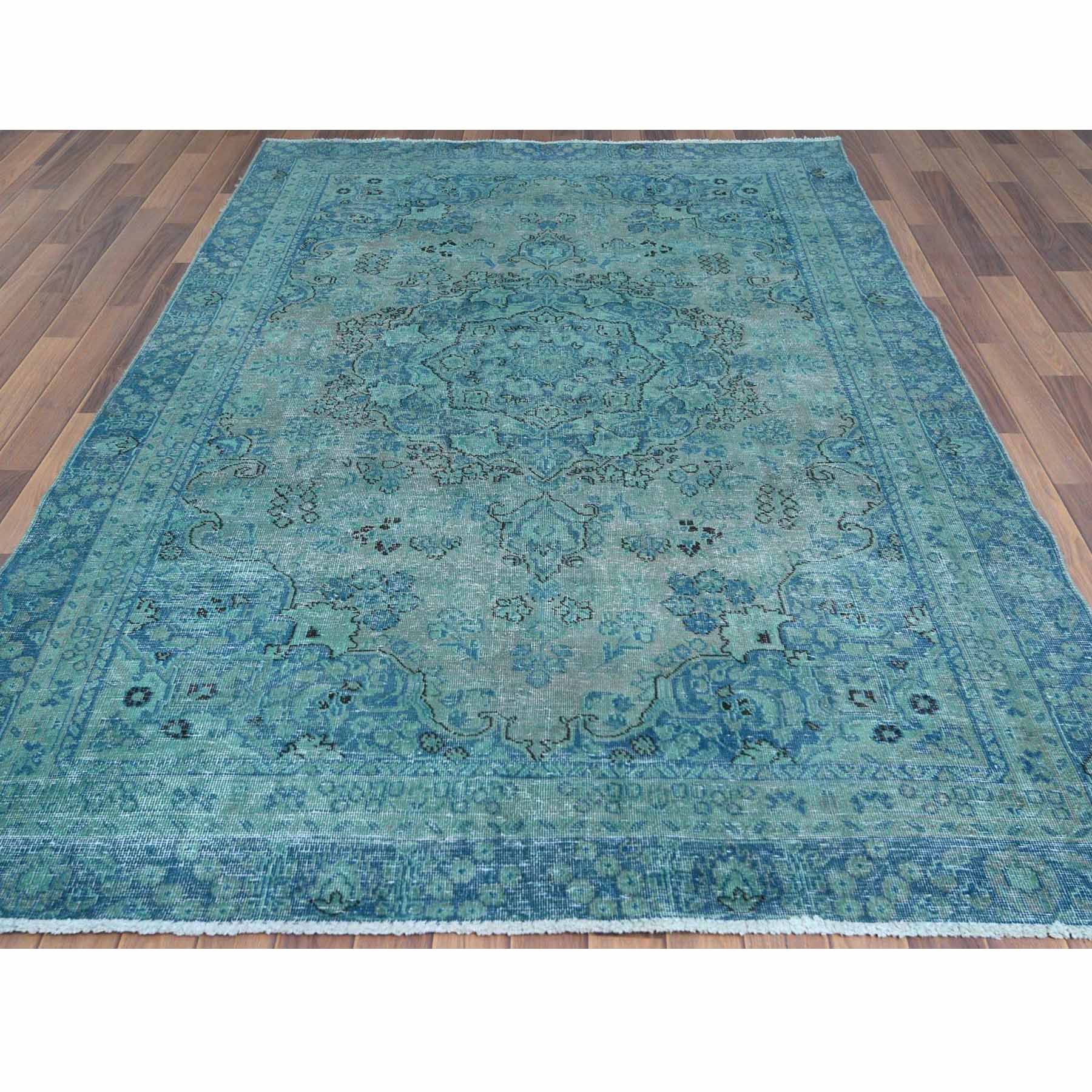 Overdyed-Vintage-Hand-Knotted-Rug-304525