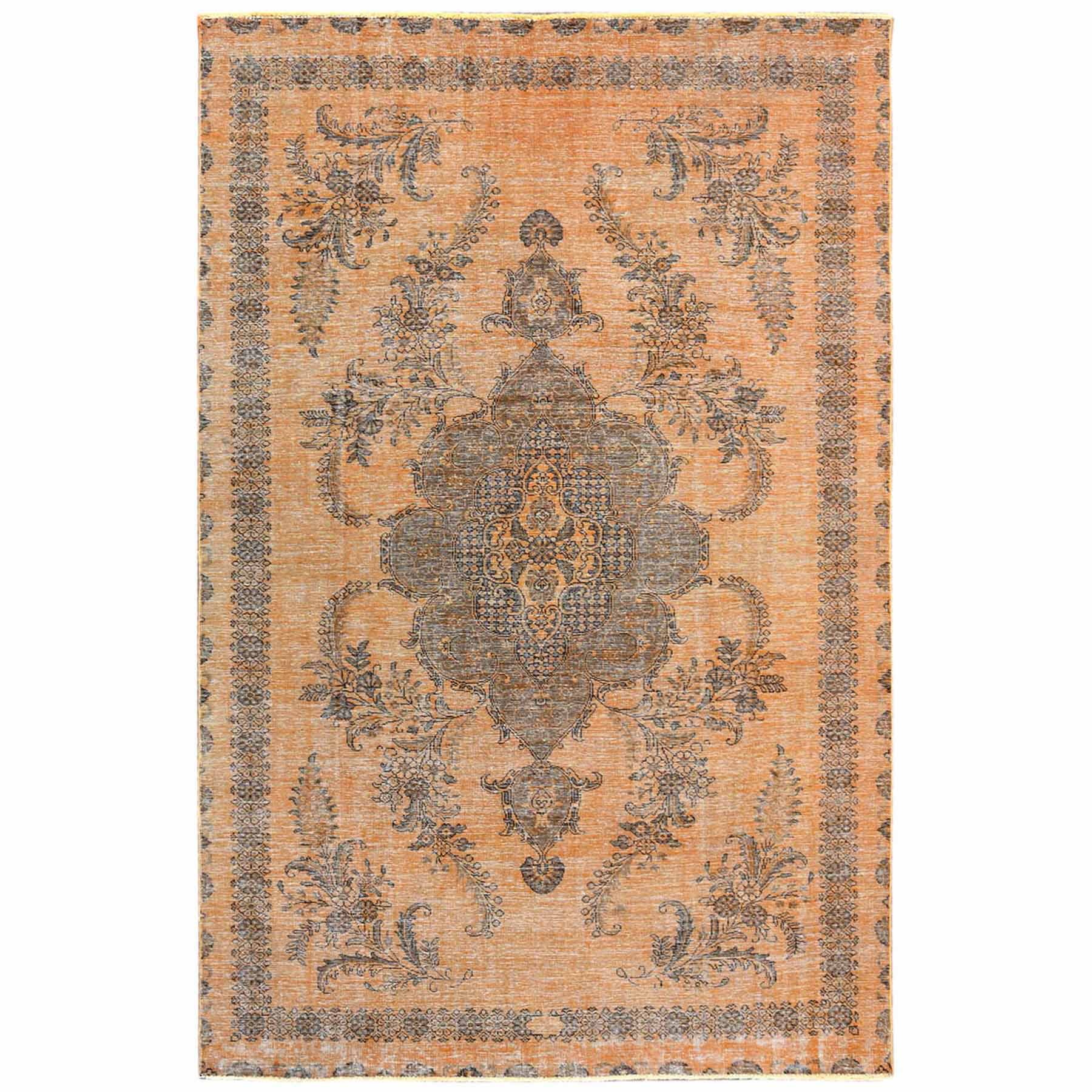 Overdyed-Vintage-Hand-Knotted-Rug-304535