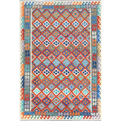 Anatolian Kilim Flat Weave 100% Wool Hand Woven Oriental Rug 4x6 ft 