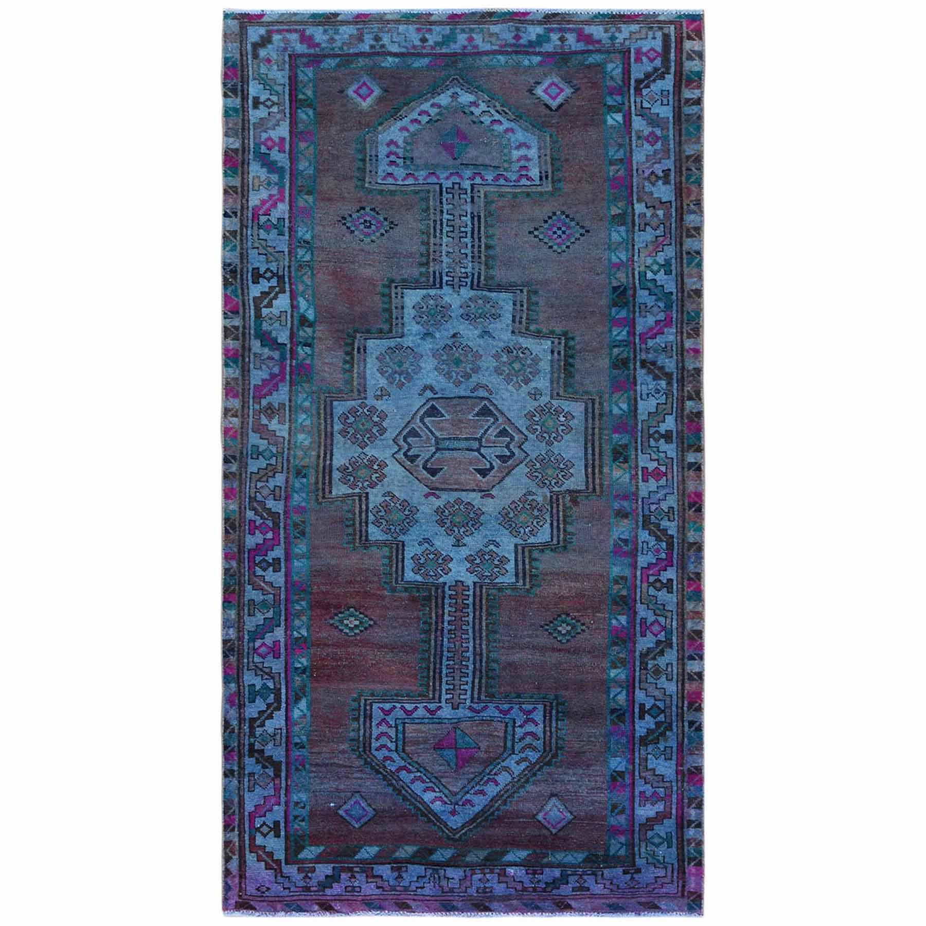 Overdyed-Vintage-Hand-Knotted-Rug-305430