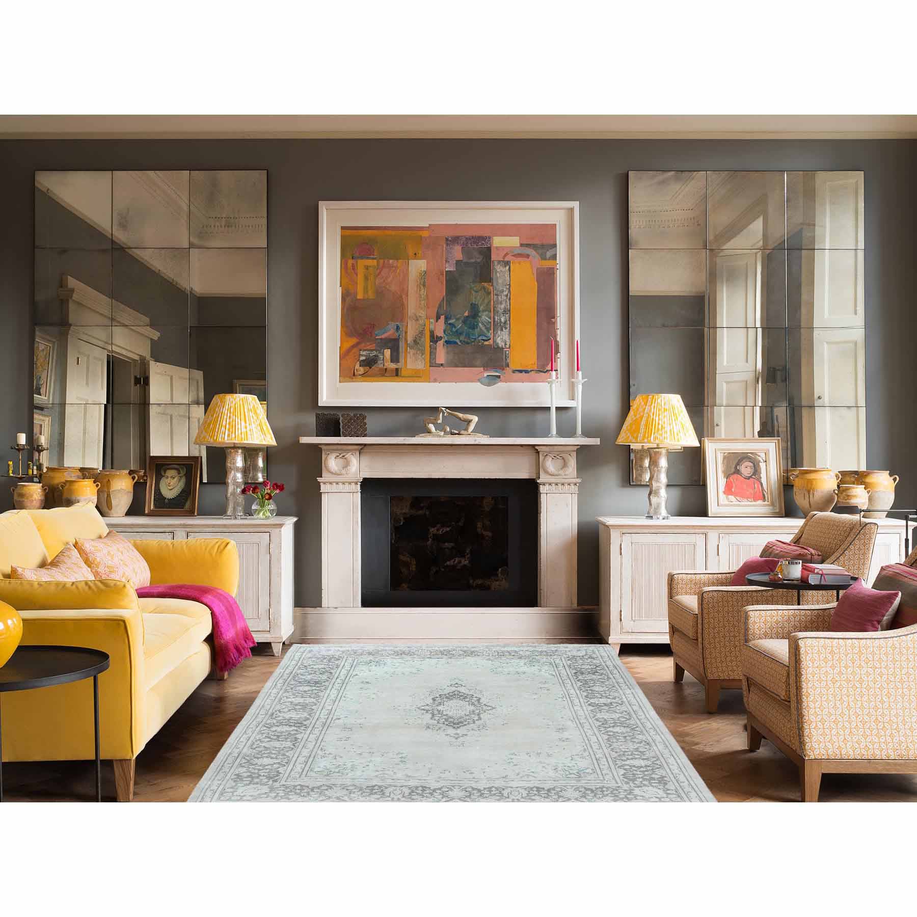 Overdyed-Vintage-Hand-Knotted-Rug-306690