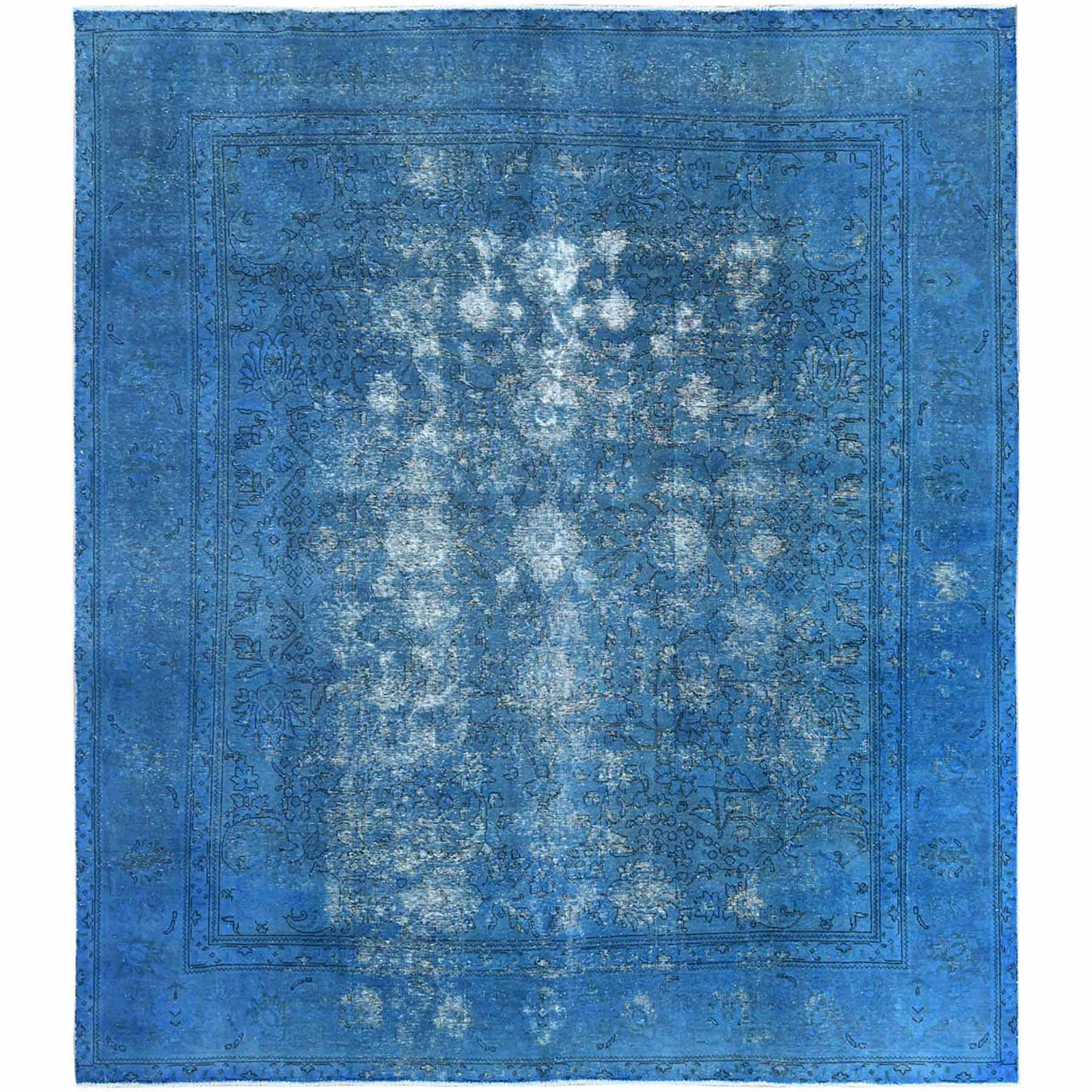 Overdyed-Vintage-Hand-Knotted-Rug-307435