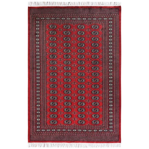 250 KPSI Silky Wool Denser Weave Hand Knotted Super Bokara Deep Rich Red Oriental Rug