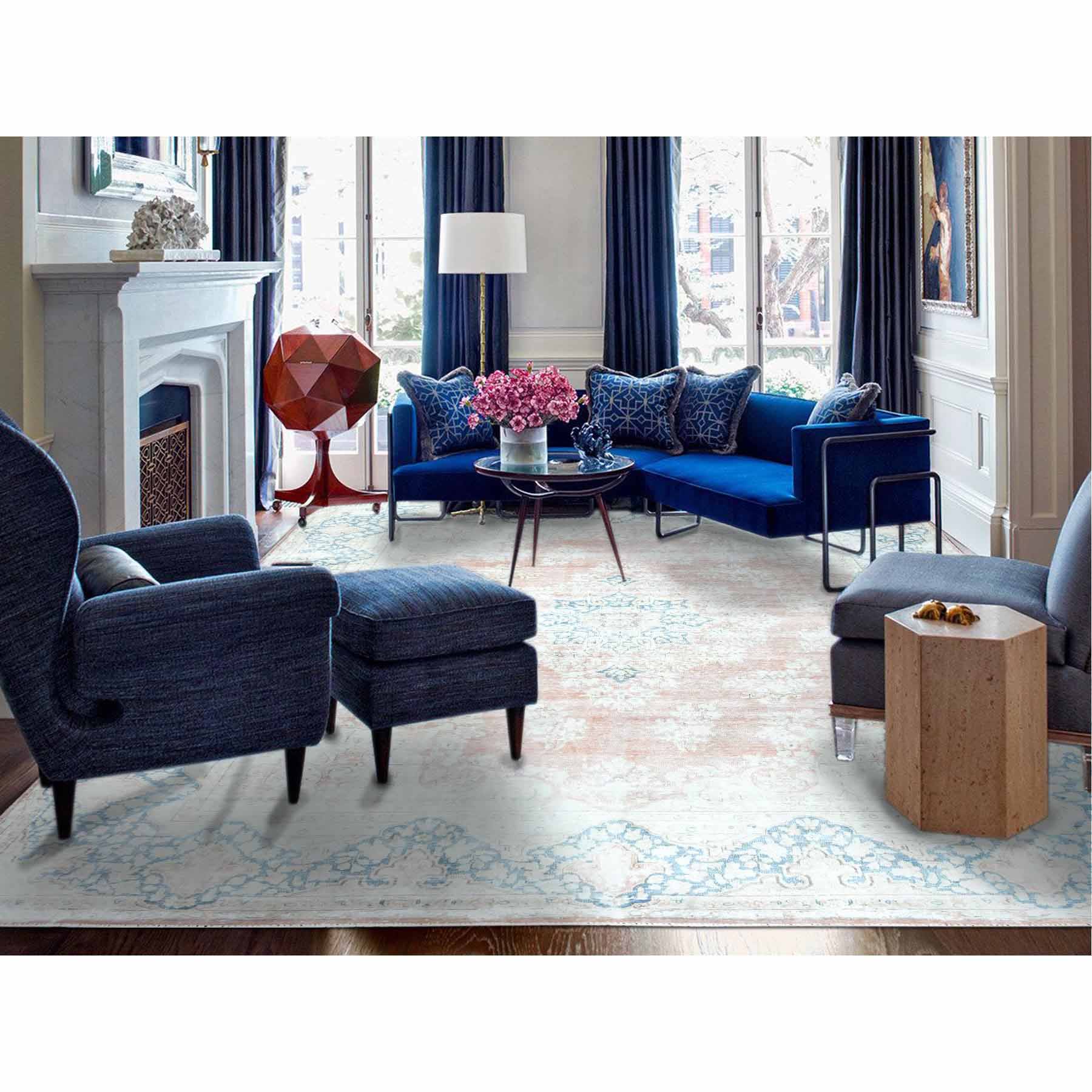 Overdyed-Vintage-Hand-Knotted-Rug-308620