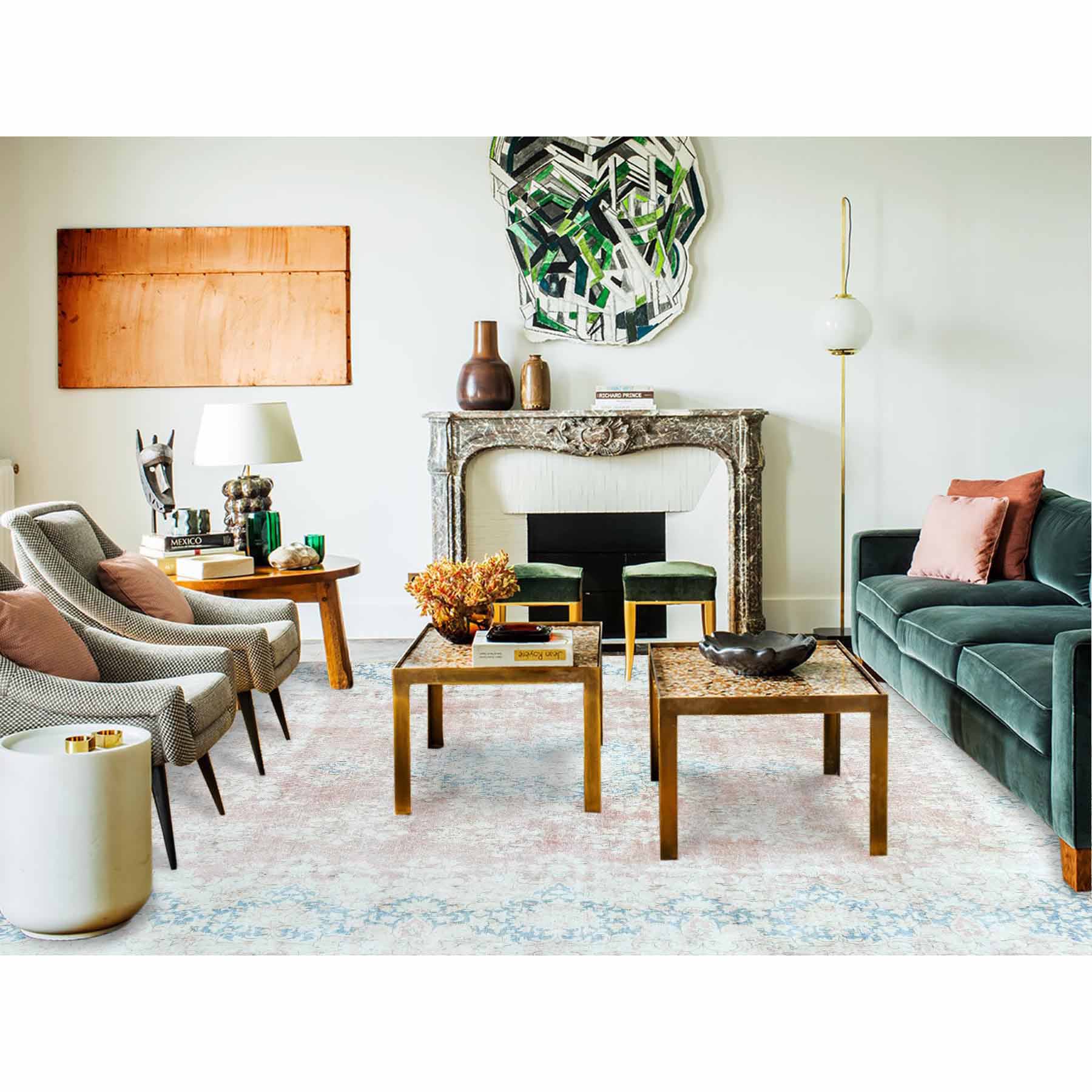 Overdyed-Vintage-Hand-Knotted-Rug-308640