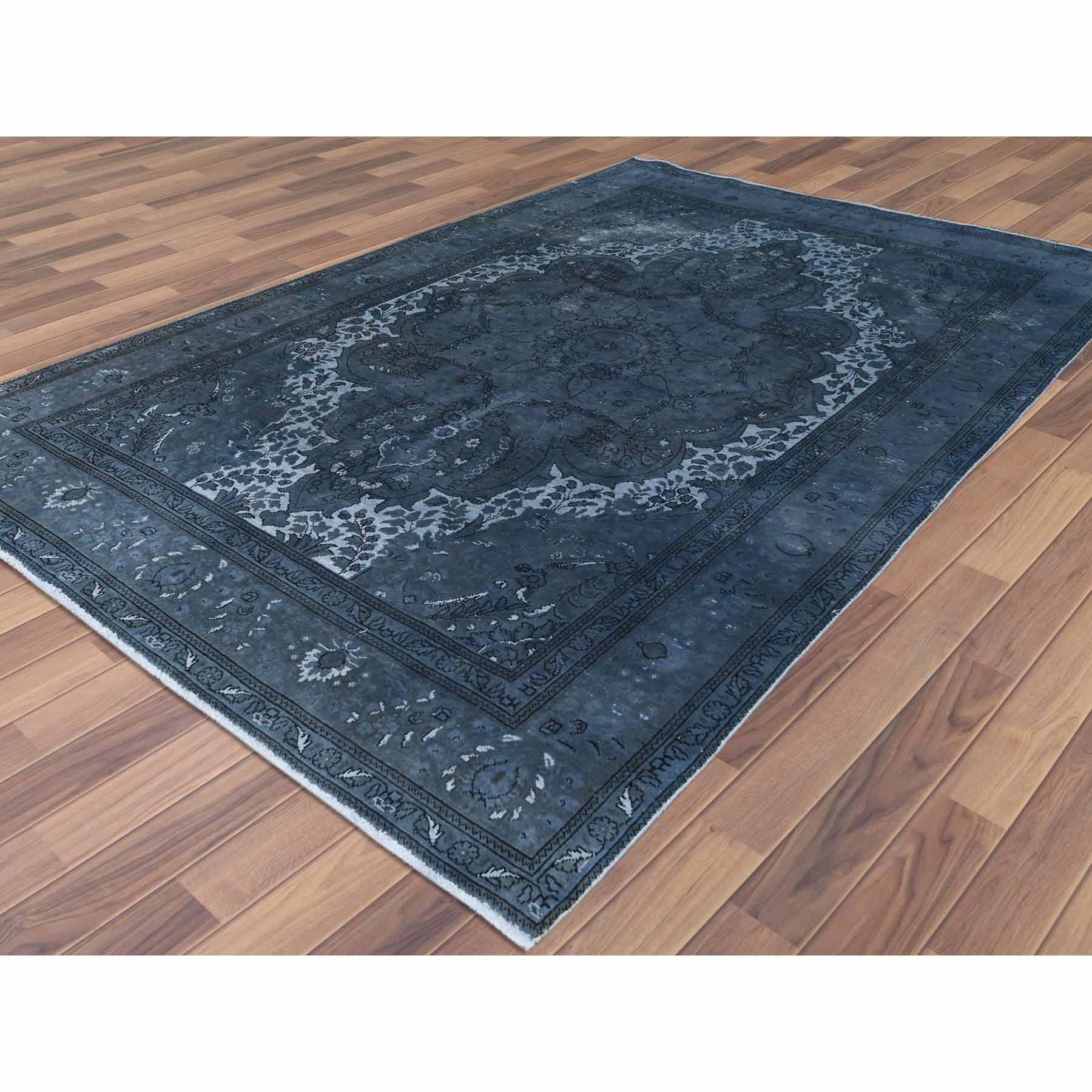 Overdyed-Vintage-Hand-Knotted-Rug-307950