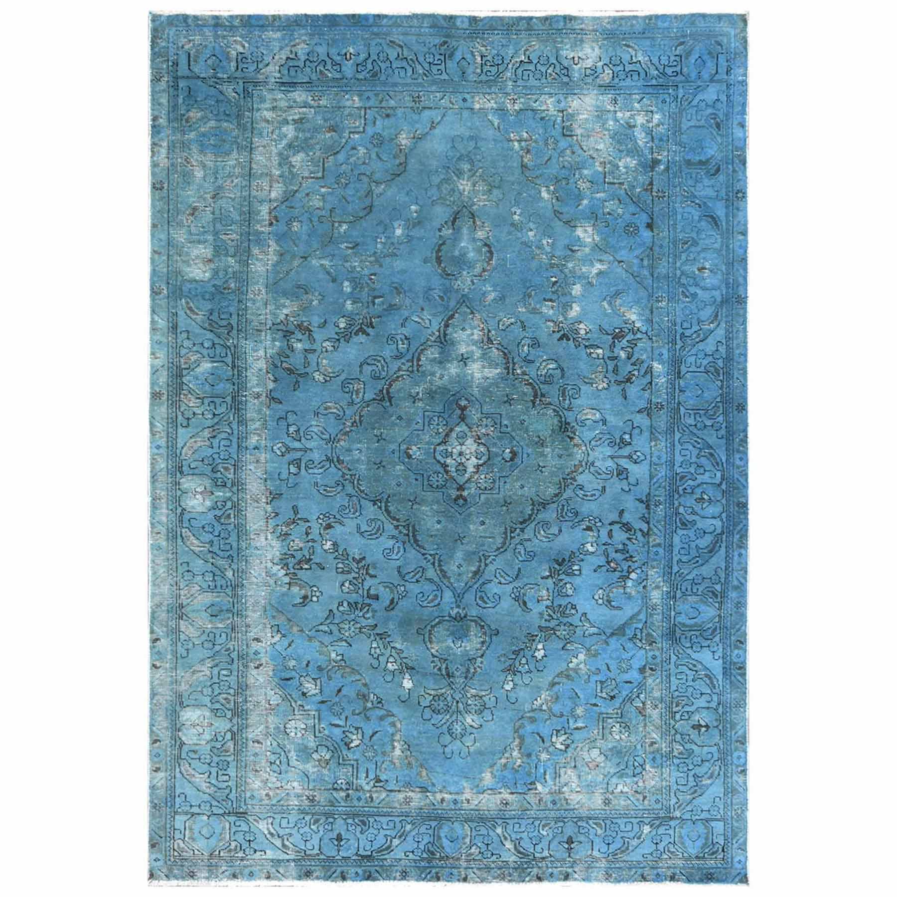 Overdyed-Vintage-Hand-Knotted-Rug-308090