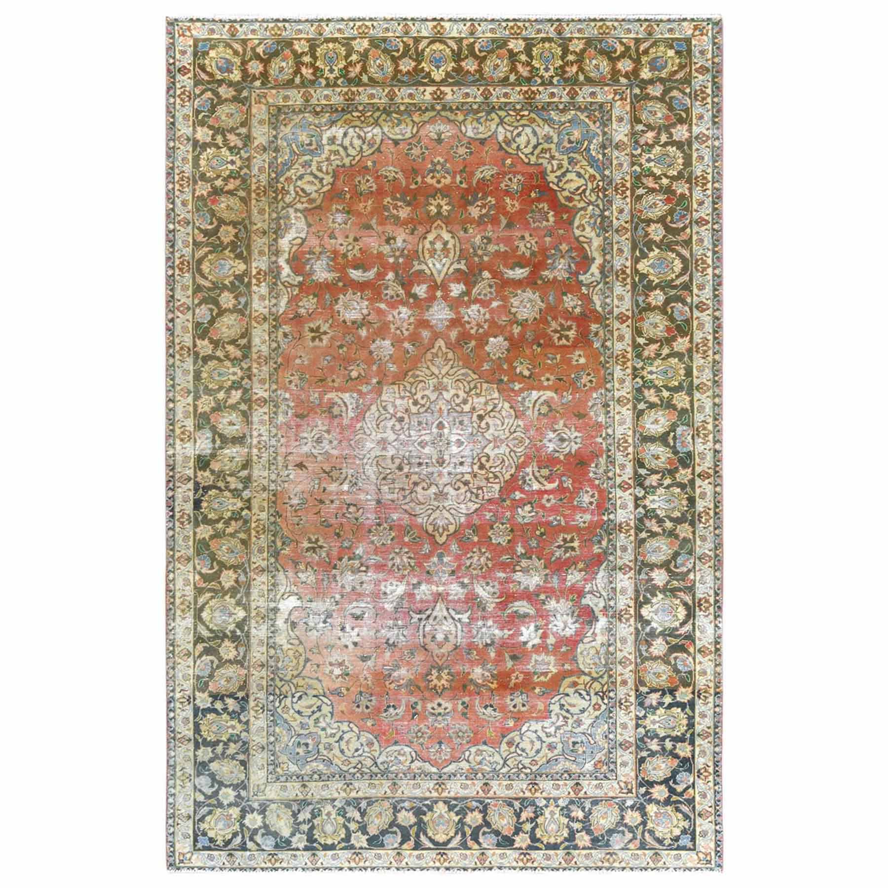 Overdyed-Vintage-Hand-Knotted-Rug-308150