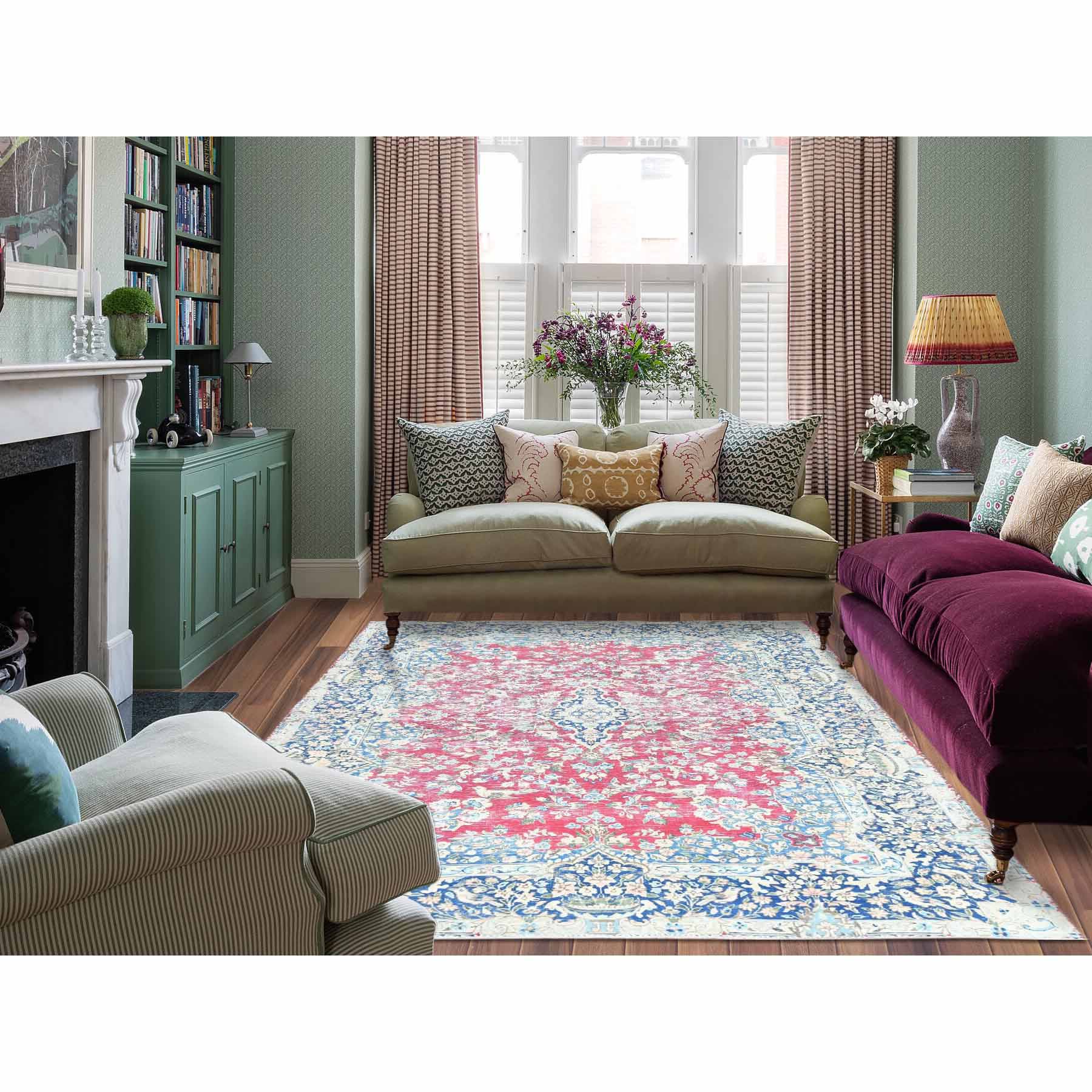Overdyed-Vintage-Hand-Knotted-Rug-308990