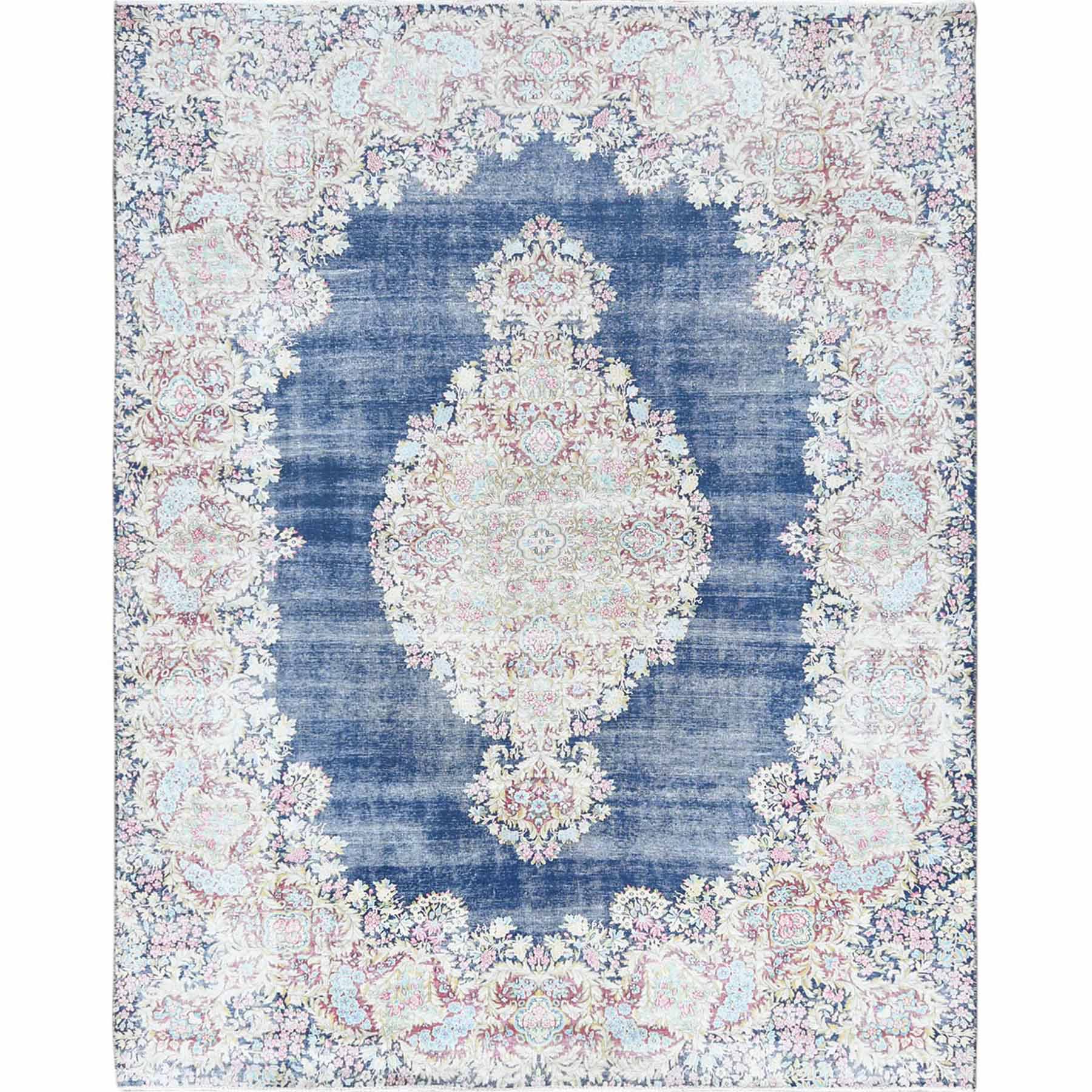 Overdyed-Vintage-Hand-Knotted-Rug-309005