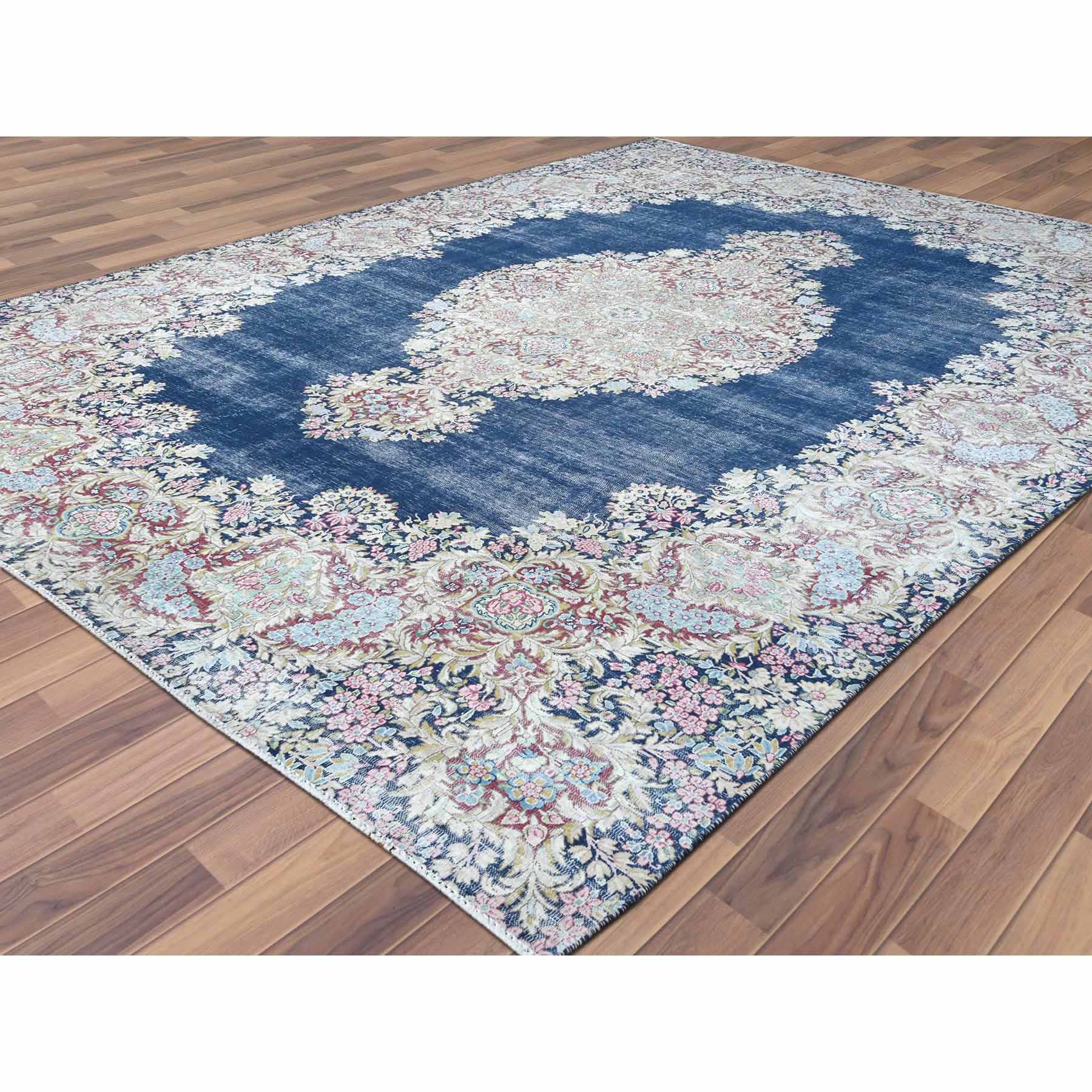 Overdyed-Vintage-Hand-Knotted-Rug-309005