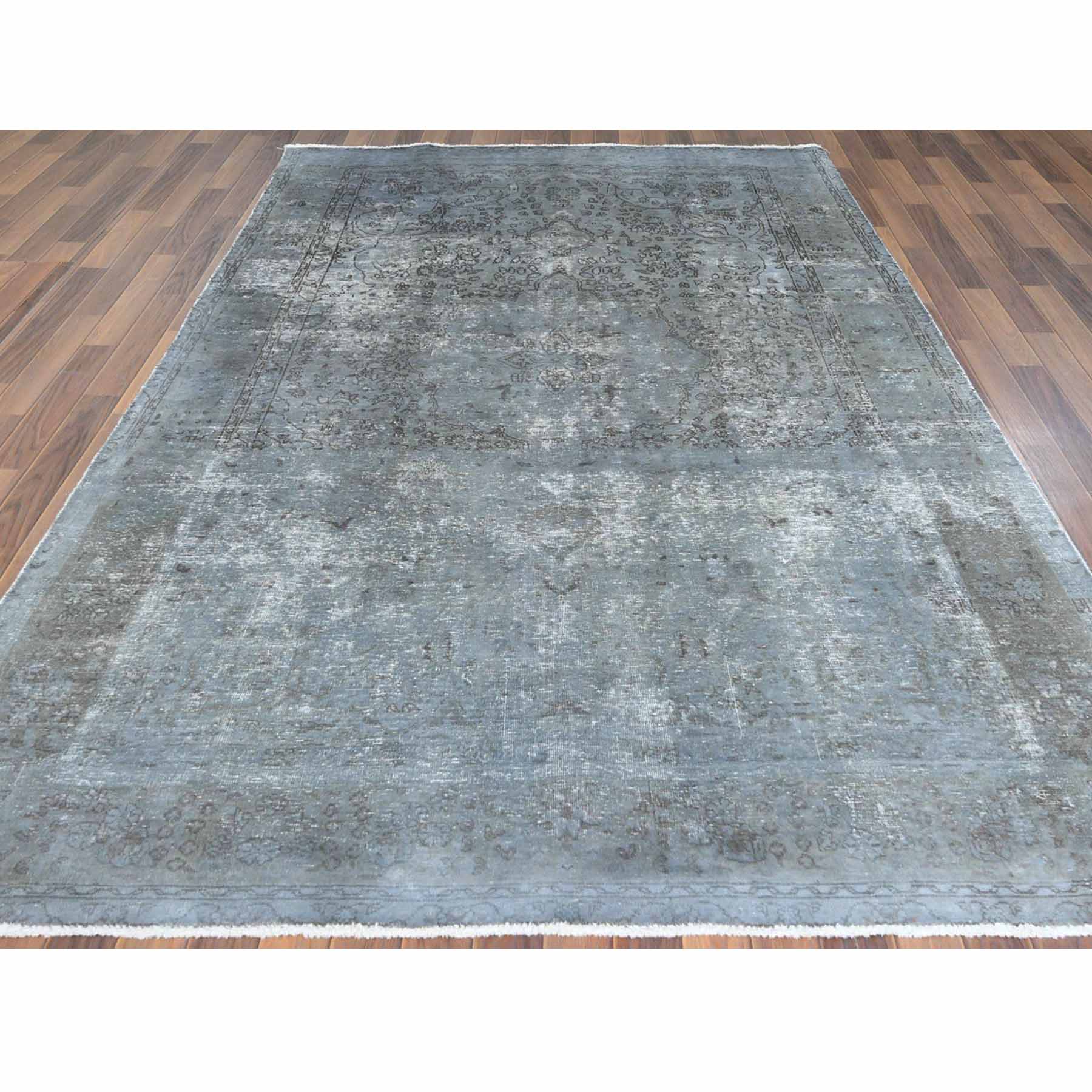 Overdyed-Vintage-Hand-Knotted-Rug-309255