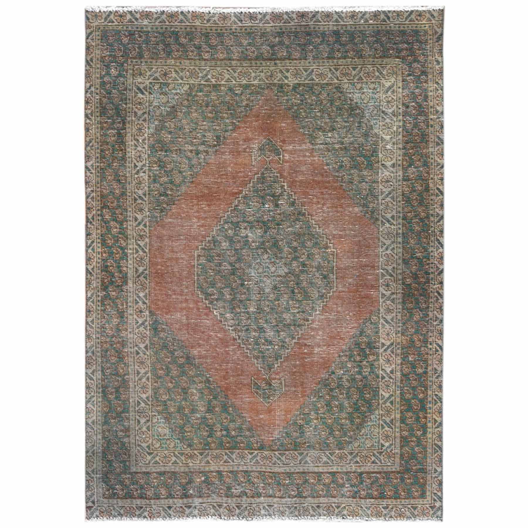 Overdyed-Vintage-Hand-Knotted-Rug-309765