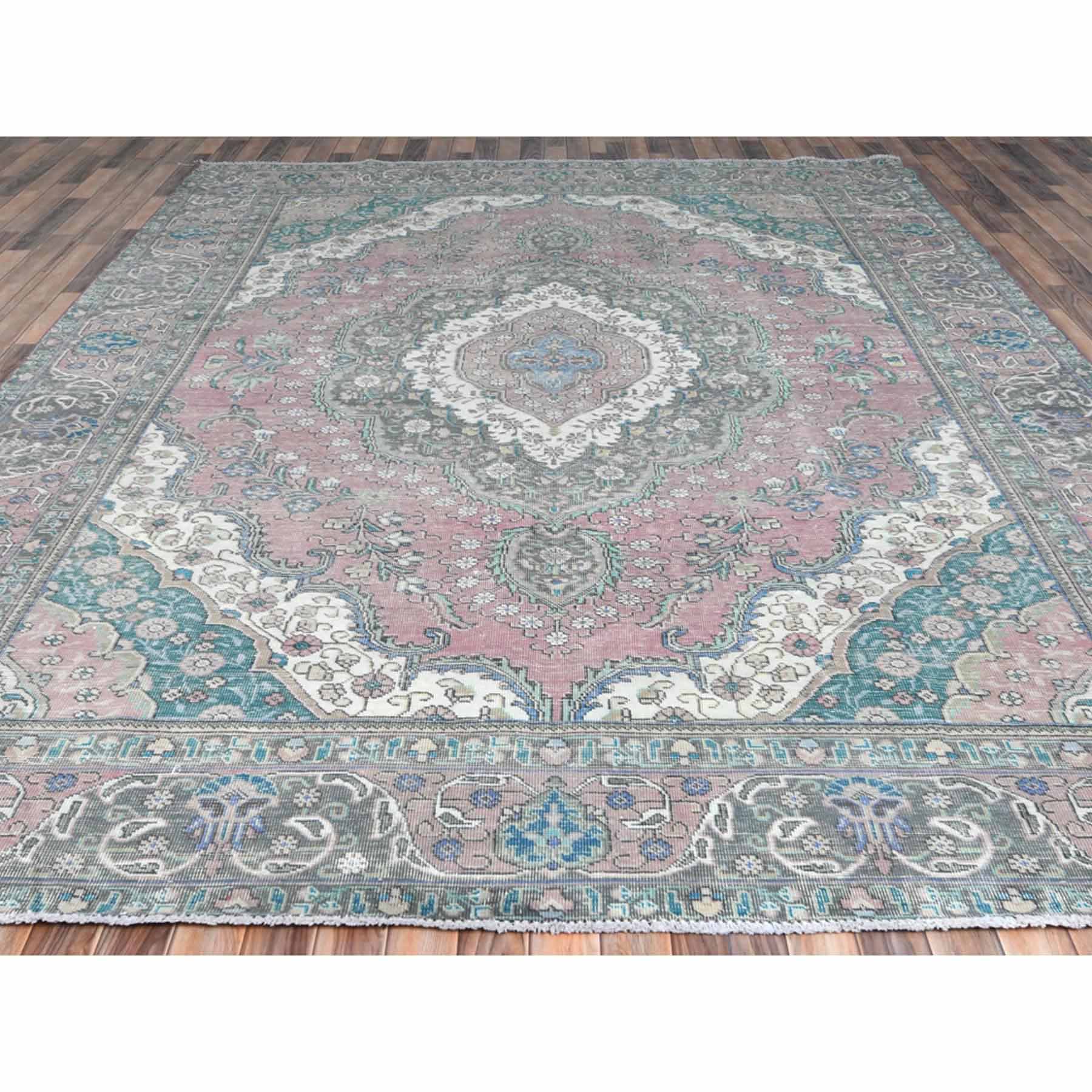 Overdyed-Vintage-Hand-Knotted-Rug-309845