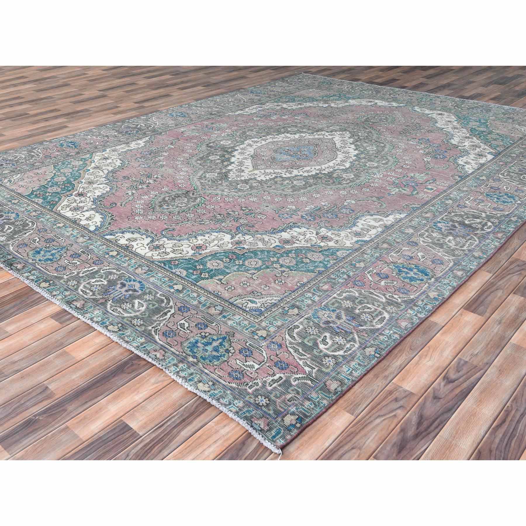 Overdyed-Vintage-Hand-Knotted-Rug-309845