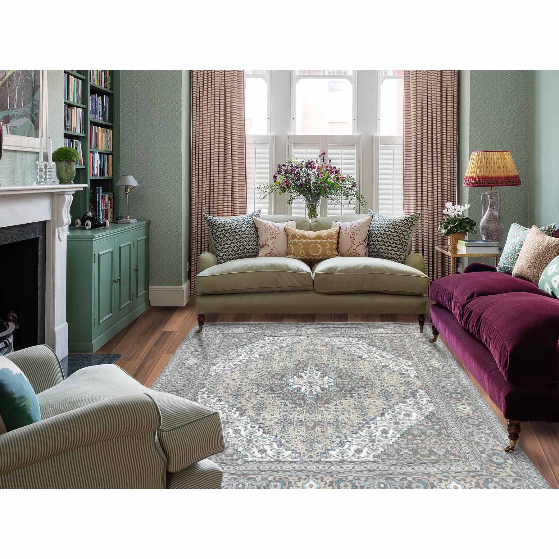 Overdyed-Vintage-Hand-Knotted-Rug-309945