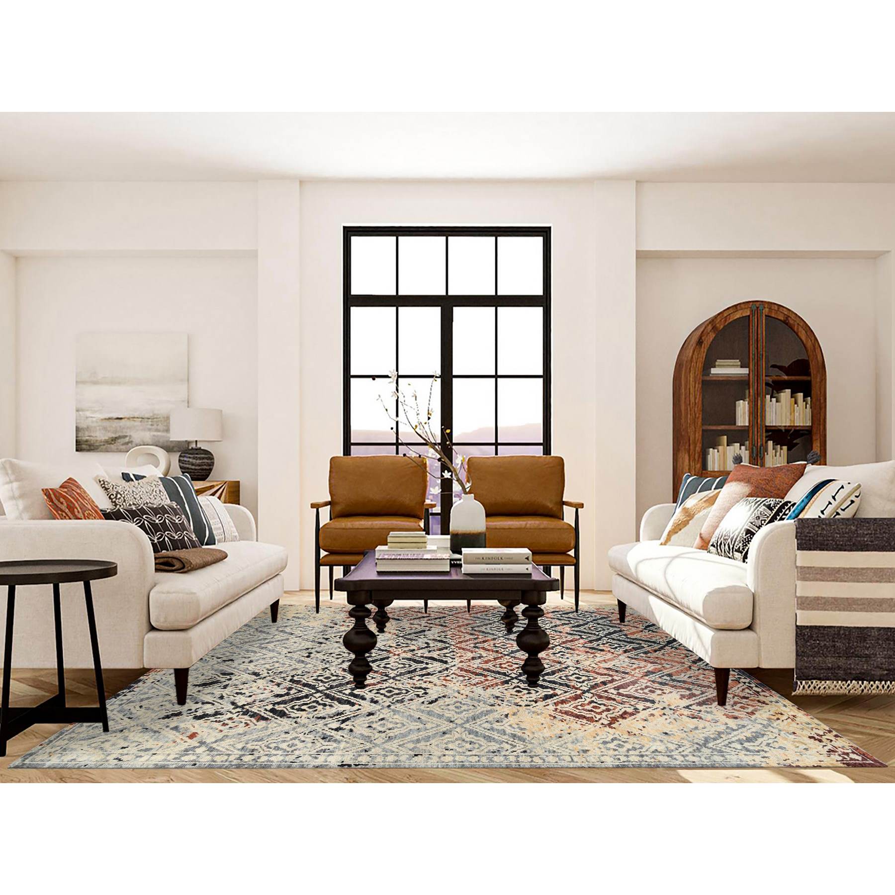 Tribal-Geometric-Hand-Knotted-Rug-313245