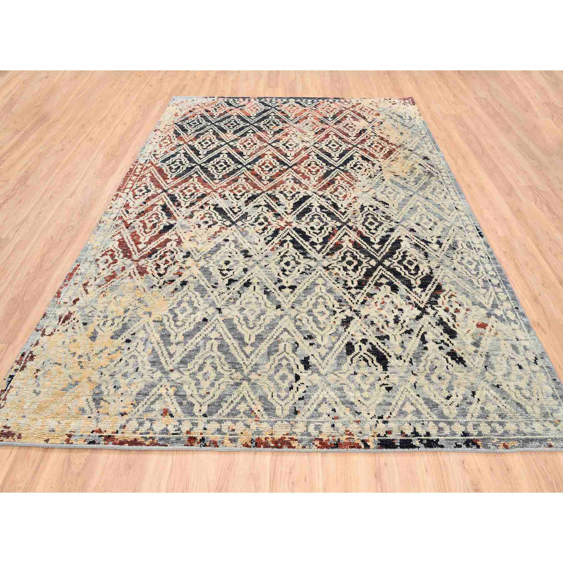 Tribal-Geometric-Hand-Knotted-Rug-313245