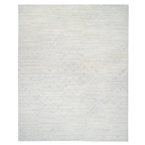 Hand Knotted Ivory Modern Design Hand Spun Undyed Natural Wool Oriental Oversized Rug