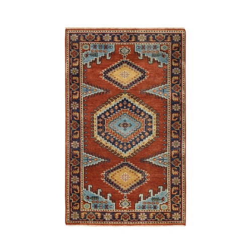 Pure Wool Hand Knotted Brick Red Revival Persian Viss Design Oriental Rug Pure Wool Hand Knotted Brick Red Revival Persian Viss Design Oriental Rug