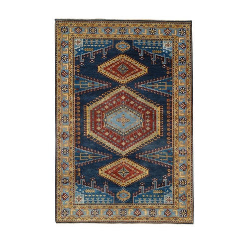 Navy Blue, Soft Wool Hand Knotted, Persian Viss Design, Oriental Rug