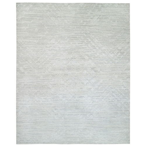 Gray Hand Spun Undyed Natural Wool Modern Hand Knotted Oversized Oriental Rug