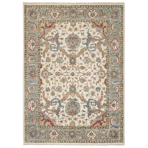 Ivory, Oushak Design Supple Collection, Pure Wool Hand Knotted, Oriental Rug