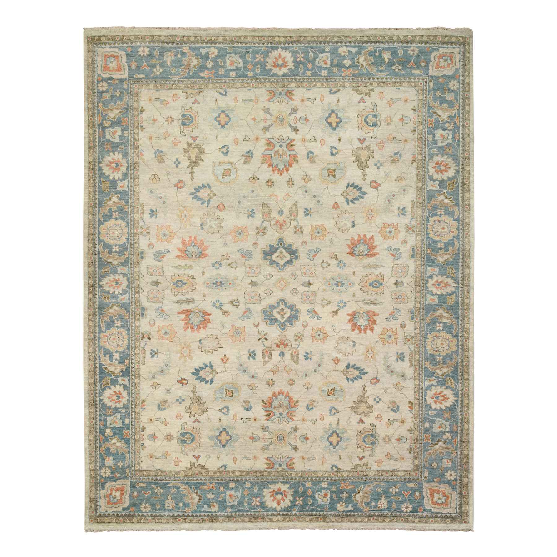 Oushak-And-Peshawar-Hand-Knotted-Rug-322650
