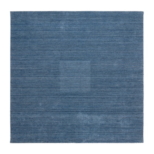 Denim Blue, Modern Design, Tone on Tone, Pure Wool Hand Loomed, Square Oriental 