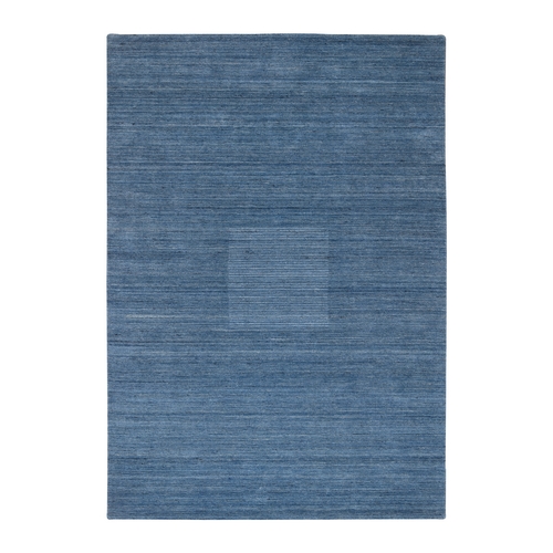 Denim Blue, Modern Design, Hand Loomed, Tone on Tone, Soft Wool, Oriental Rug