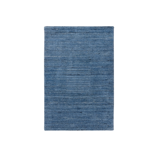 Denim Blue, Modern Design, Tone on Tone, All Wool Hand Loomed, Mat Oriental Rug