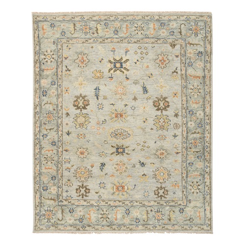 Light Gray, Oushak Design Supple Collection, Thick and Plush Extra Soft Wool Hand Knotted, Oriental Rug