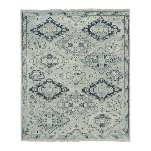 Silver Gray, Anatolian Design Supple Collection, Thick and Plush Soft Wool Hand Knotted, Oriental 