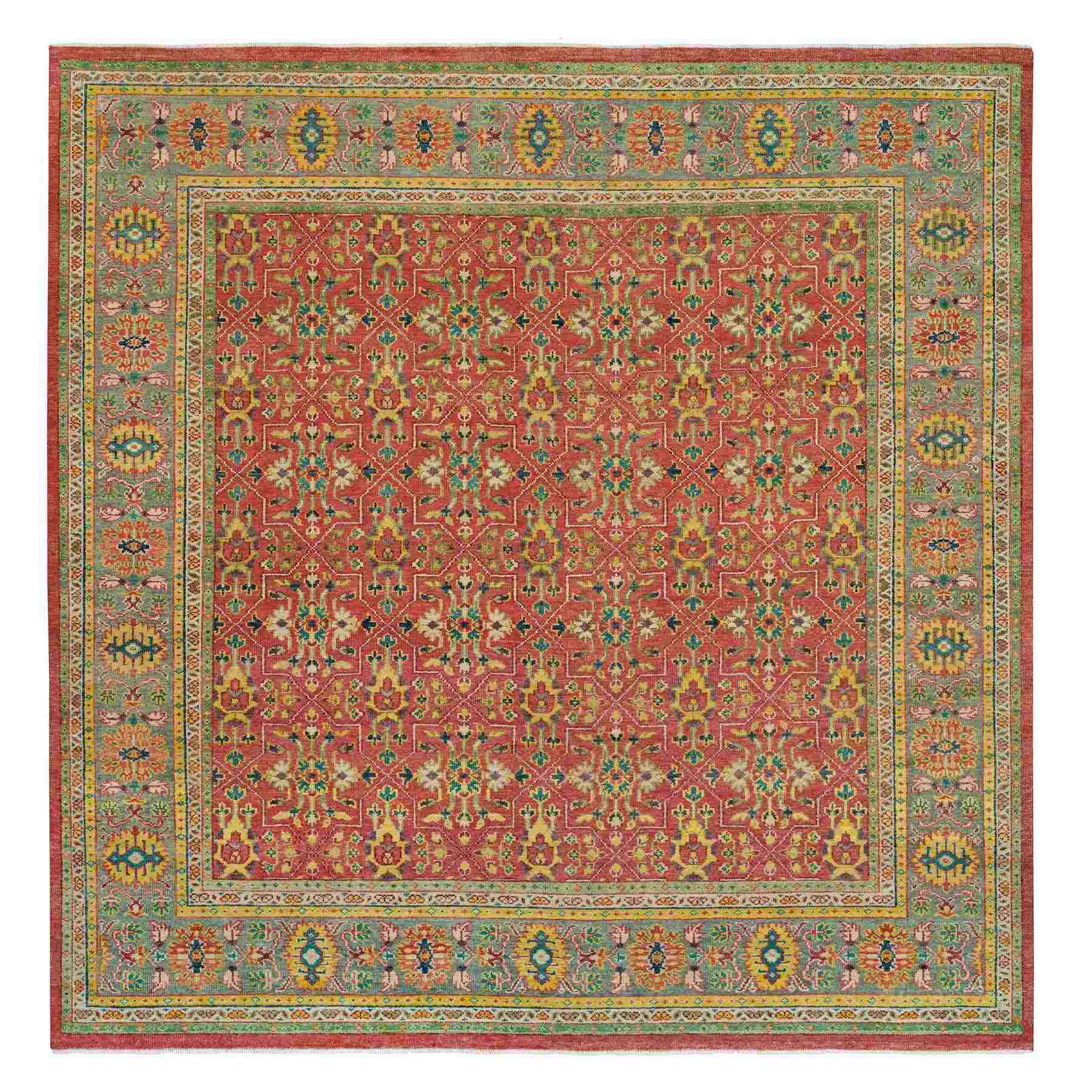 Oushak-And-Peshawar-Hand-Knotted-Rug-329640