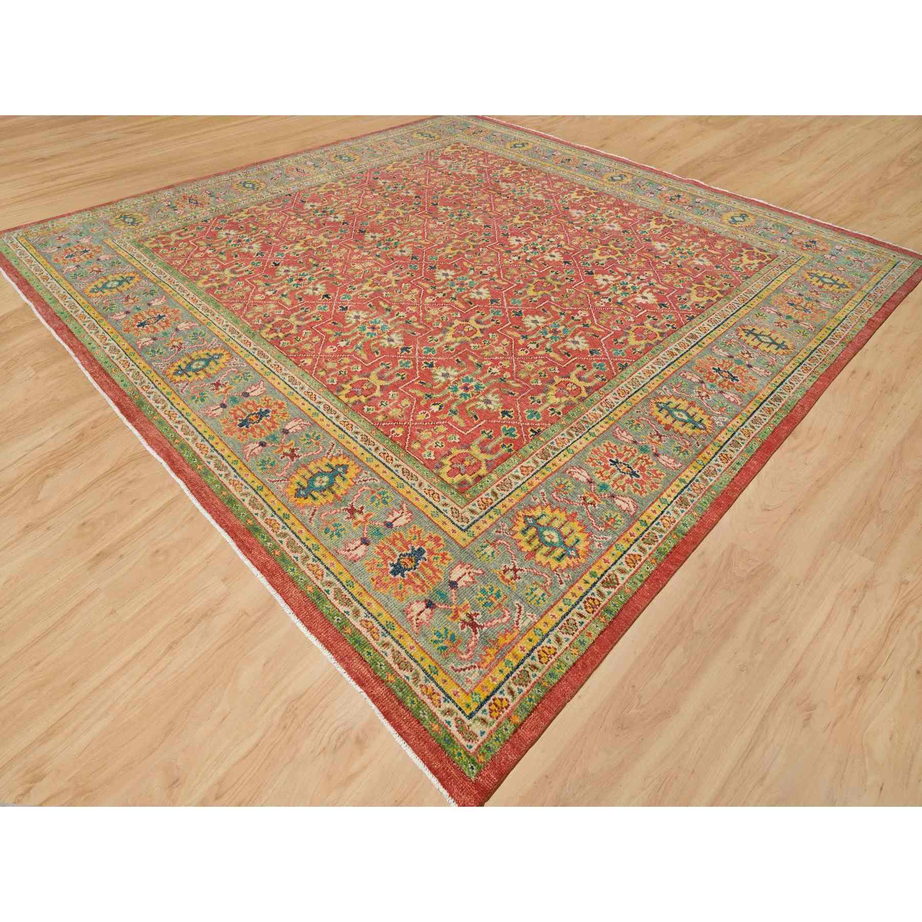 Oushak-And-Peshawar-Hand-Knotted-Rug-329640