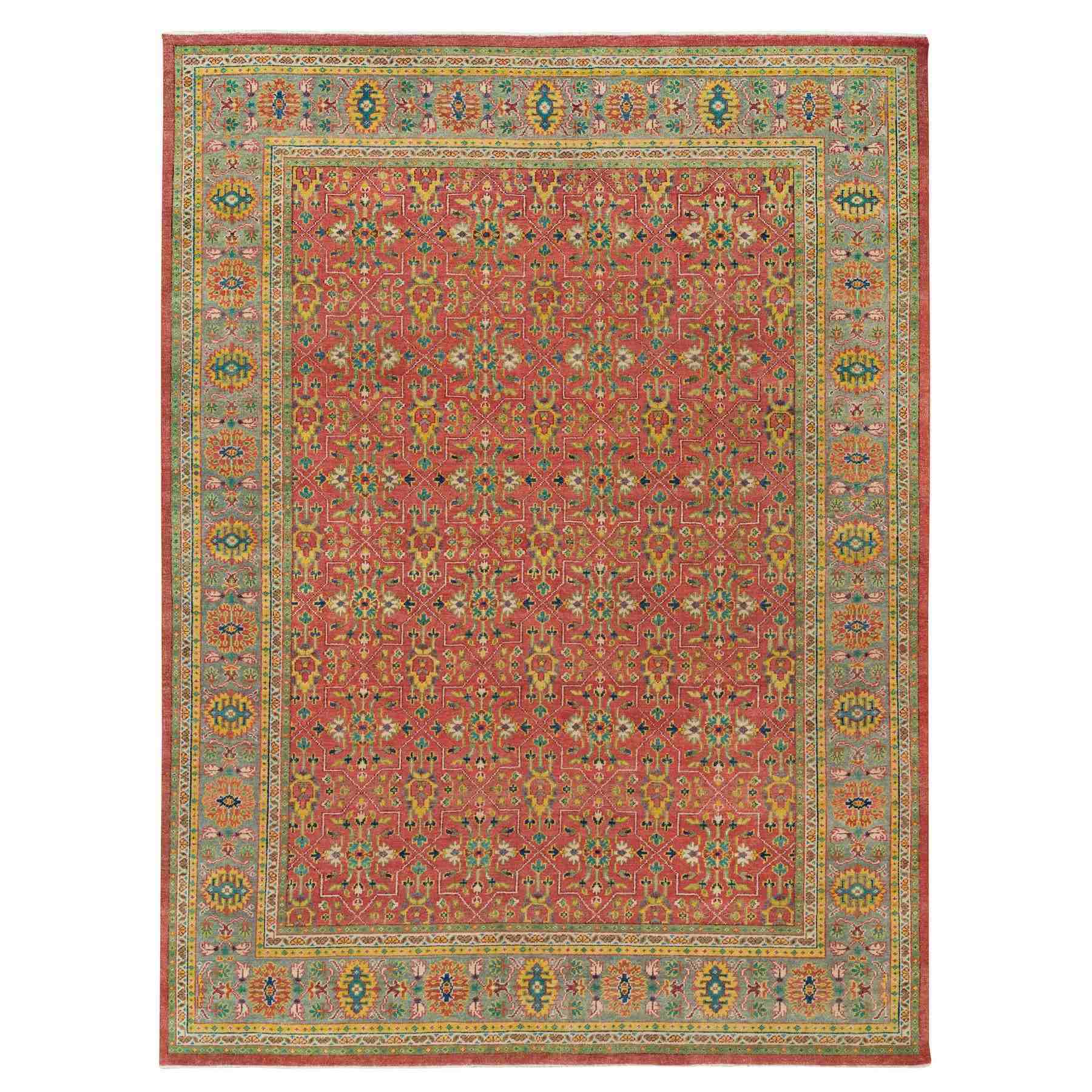 Oushak-And-Peshawar-Hand-Knotted-Rug-329650