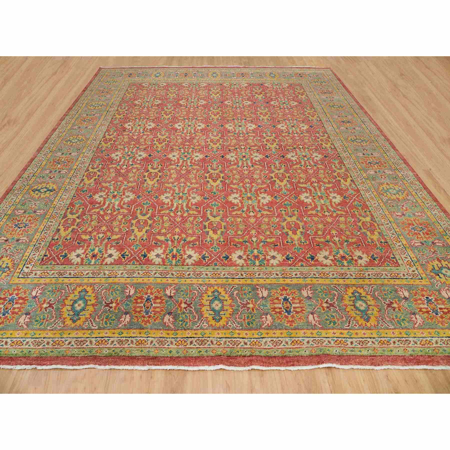Oushak-And-Peshawar-Hand-Knotted-Rug-329650