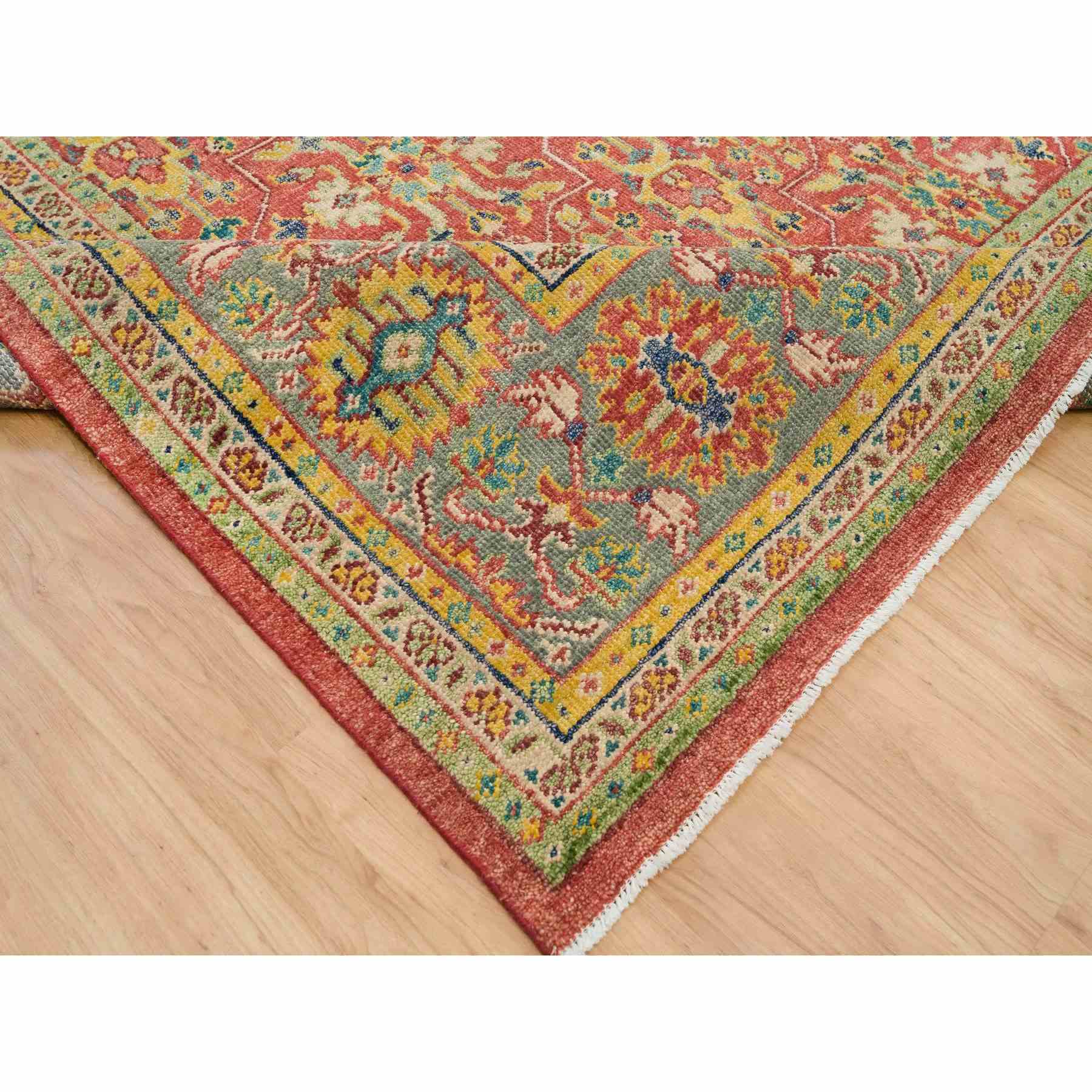 Oushak-And-Peshawar-Hand-Knotted-Rug-329650