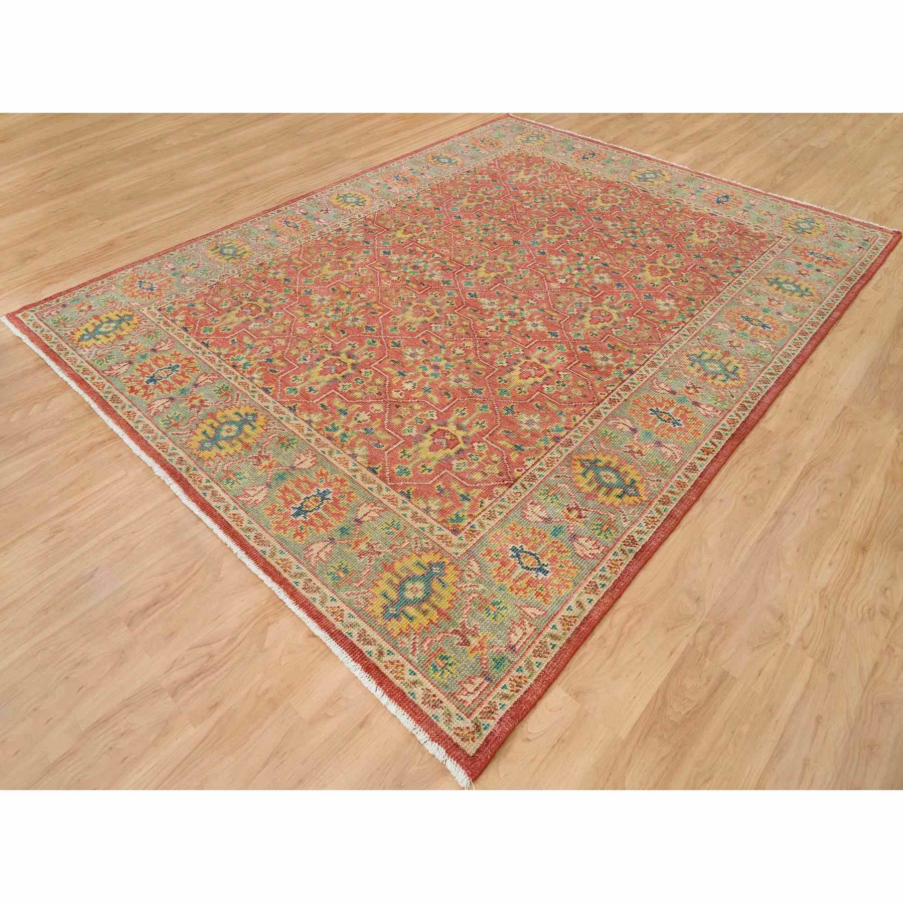 Oushak-And-Peshawar-Hand-Knotted-Rug-329685