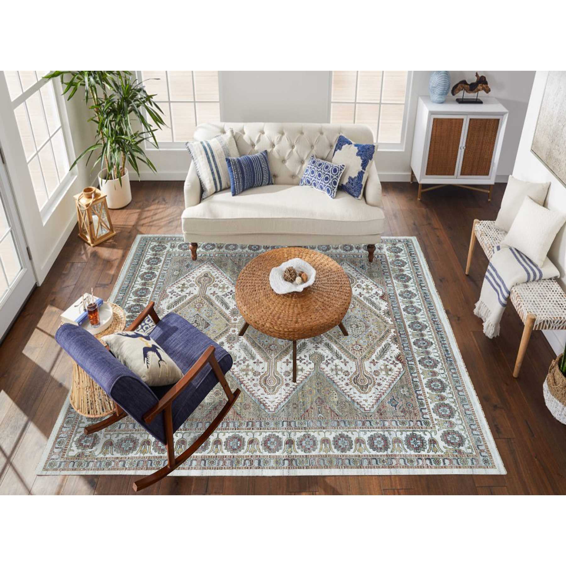 Tribal-Geometric-Hand-Knotted-Rug-329095