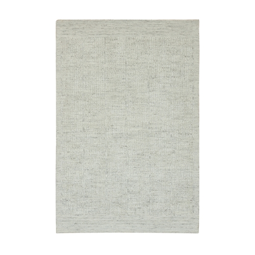 Winter White, Cord Collection, Flat Weave with High and Low Pile, Plain and Simple,100% Wool Hand Woven, Oriental Rug
