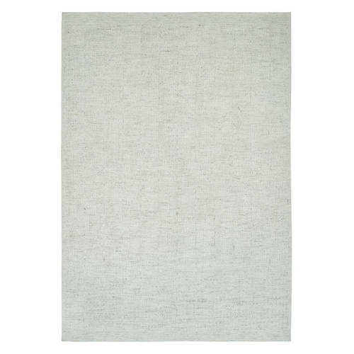 Alabaster White, Cord Collection, Flat Weave with High and Low Pile, Plain and Simple,100% Wool Hand Woven, Oversized Oriental Rug