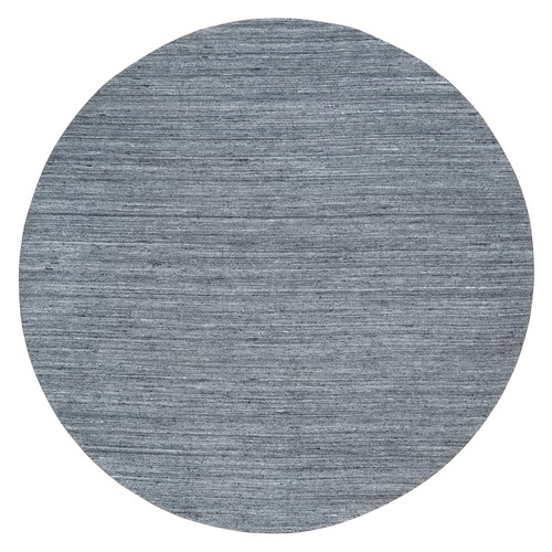 Arsenic Gray, Natural Wool, Modern Striae, Tone on tone, Soft Pile, Thick Round Hand Loomed, Oriental 