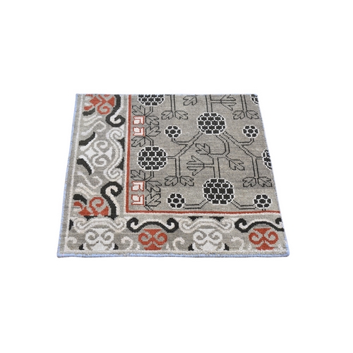 Gray Khotan Design Sampler 100% Wool Tribal Design Hand Knotted Oriental 